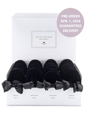 2026 April Pre-Order - 20 Pairs of Black Velvet Rescue Flats (WHITE Display Box)