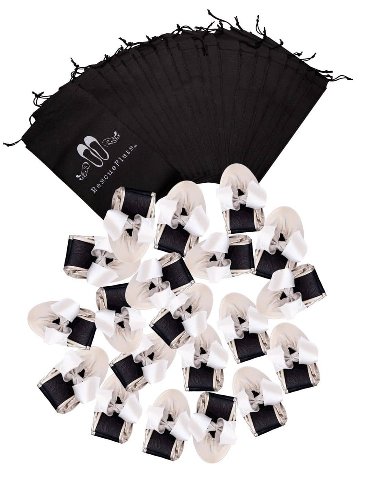 20 Pairs of Silver Rescue Flats (BLACK Display Box)