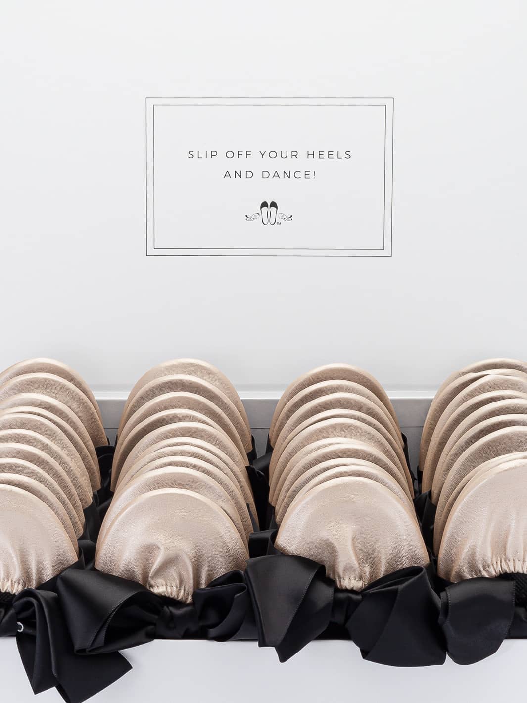 20 Pairs of Champagne Rescue Flats (WHITE Display Box)