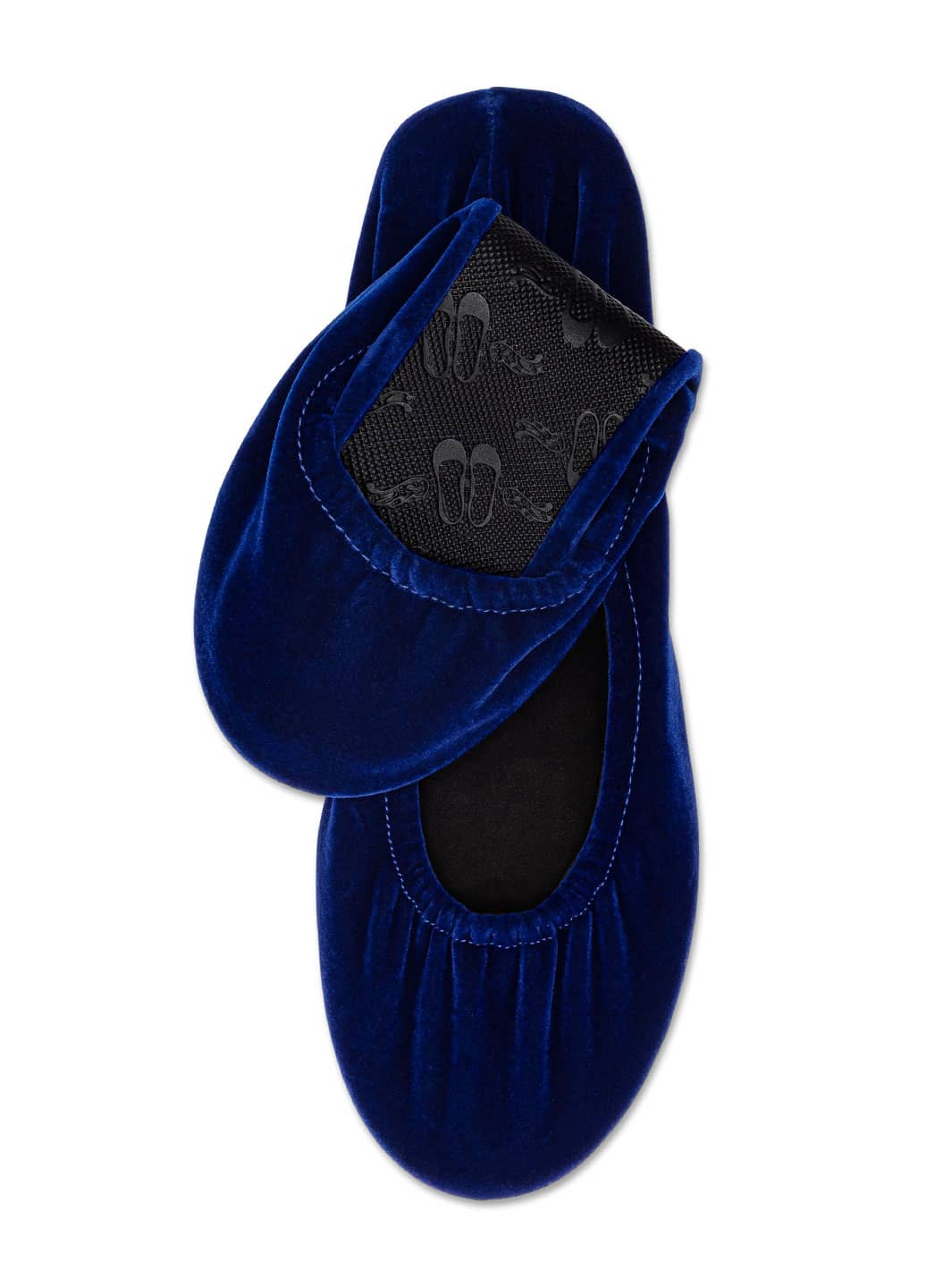 20 Pairs of Royal Blue Velvet Rescue Flats (BLACK Display Box)
