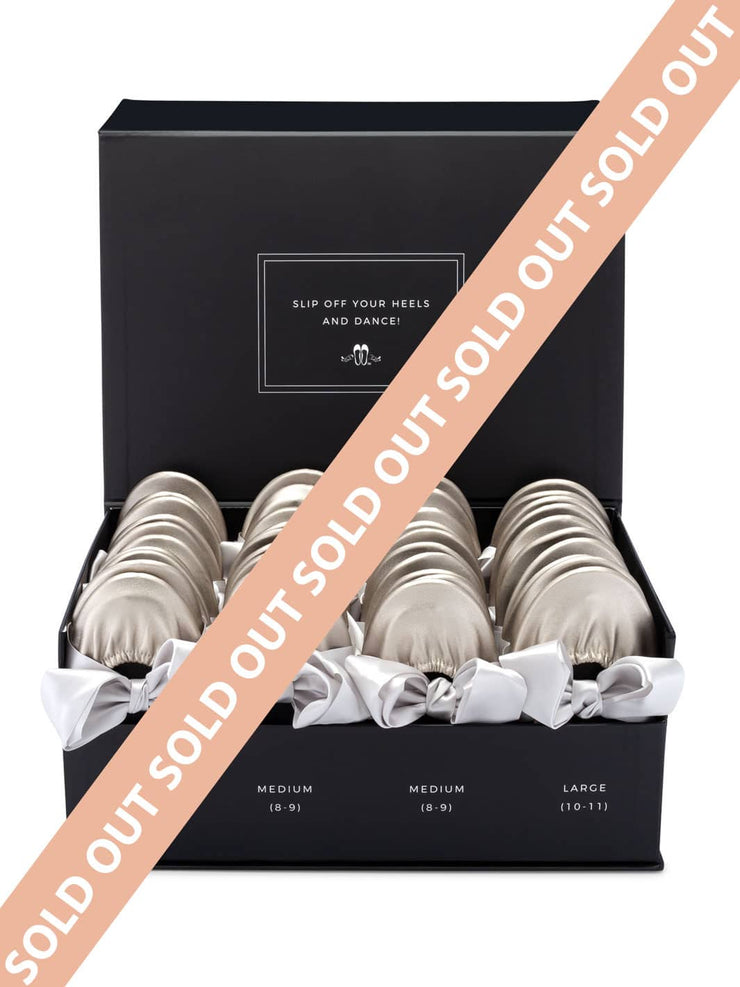 20 Pairs of Silver Rescue Flats (BLACK Display Box)