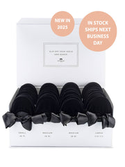 20 Pairs of Black Velvet Rescue Flats (WHITE Display Box)